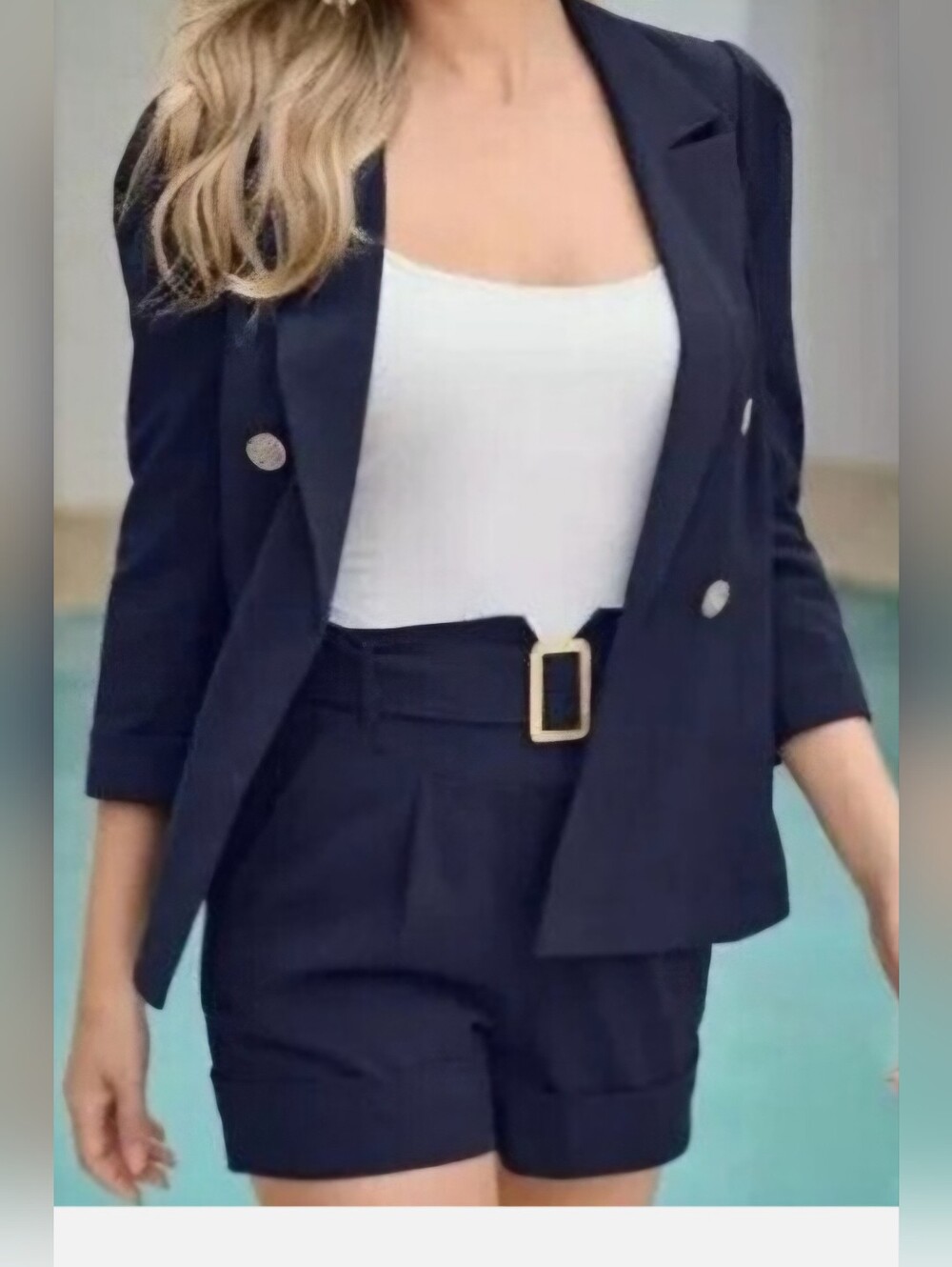 Venus Blue Blazer and Shorts Set Sz 24